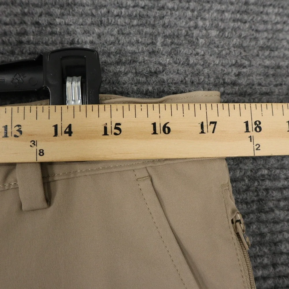 Lands End Performance Comfort Waist Dress Pants Boy 20H Khaki Flat Front Stretch